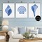 Stupell Industries Blue Chinoiserie Seashells 3pc Canvas Set, design by Courtney Prahl